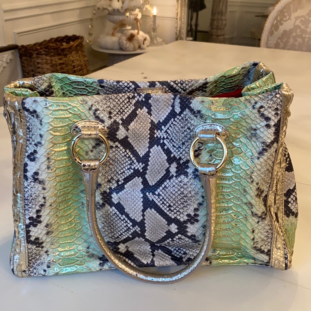 Jenrigo Snake Embossed Tote Shoulder Bag Purse
